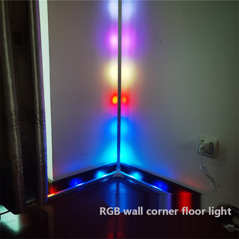 Nordic Led RGB Wall Corner Floor Lamp Living Room Sofa Bedroom Bedside Vertical Lamp Stitching DIY Projector Light App Remote