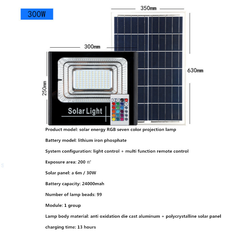 Led Spotlight 200W Led Light Led Solar Light for Garden Decoration Street Lamp Garden Lighting Landscape Lighting 200W 300W