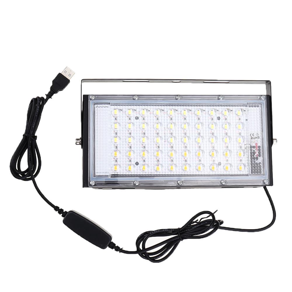 15W USB 50 LED Flood Light DC5V Dimmable Two Color Temperature Waterproof IP65 For Outdoor Camping Travel Emergency Street Lamp