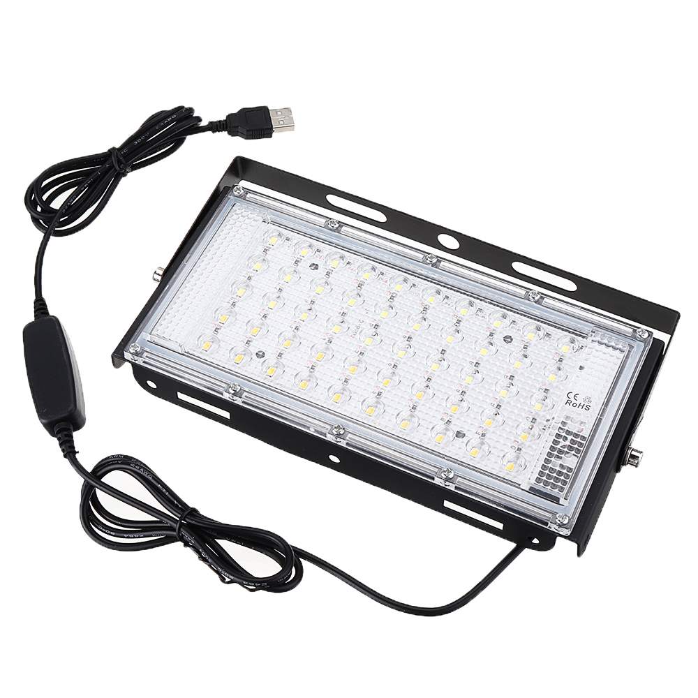 15W USB 50 LED Flood Light DC5V Dimmable Two Color Temperature Waterproof IP65 For Outdoor Camping Travel Emergency Street Lamp