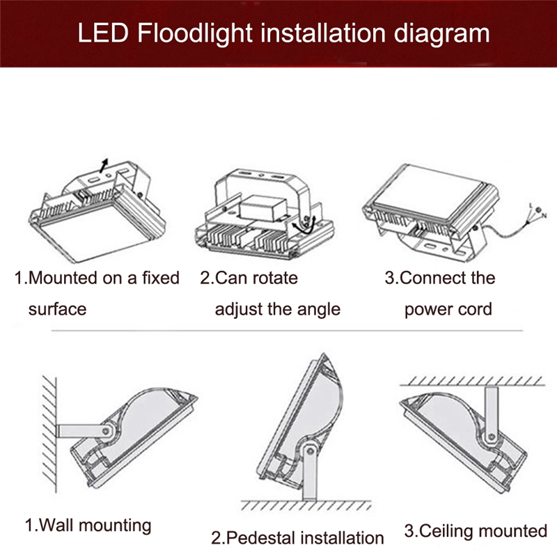 LED Flood Light 50W 100W 200W 300W 400W 500W 600W AC220V Waterproof IP66 Spotlight Outdoor Garden Lamp Led Floodlight Lighting