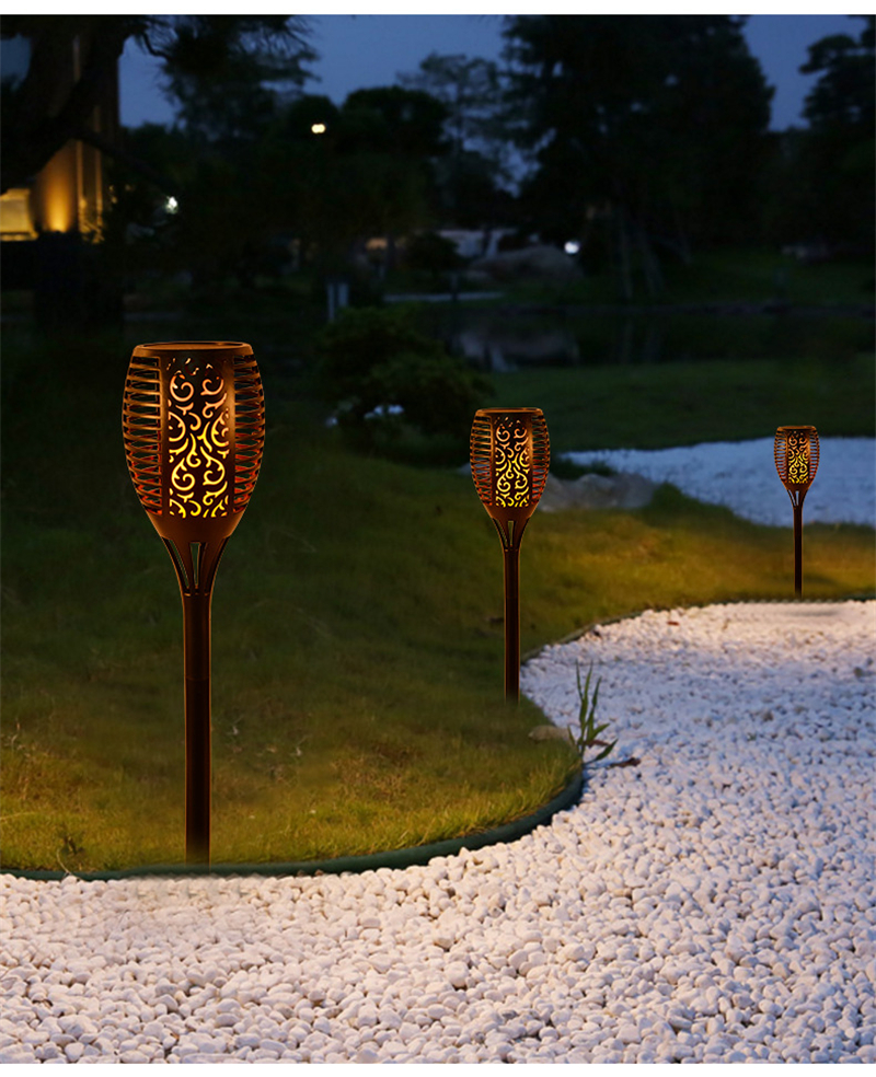 54 96 LED Solar Light Outdoor Spotlight Lawn Torch Pathway Dancing Landscape Decoration Waterproof Lamp Flickering Flame Garden