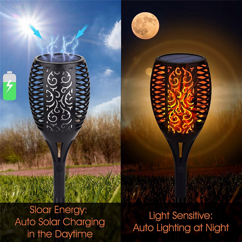 Solar Flame Flickering Garden Lamp lawn Light IP65 Outdoor Spotlights Landscape Decoration Led Lawn Lamp for Garden Pathways