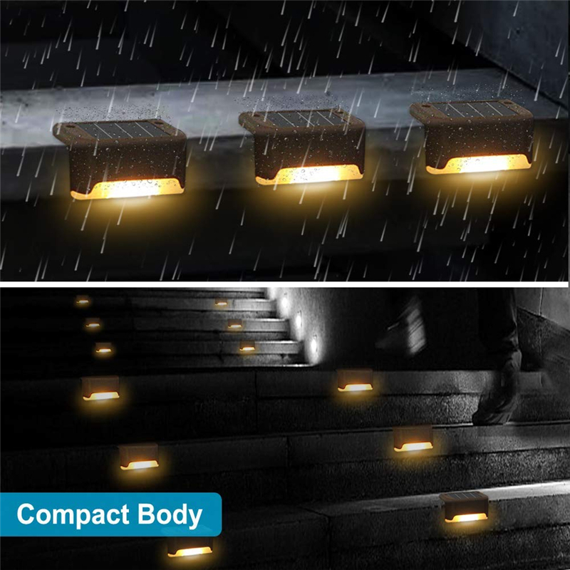 16/8PCS Solar Deck Lights Solar Step Lights Outdoor Waterproof Led Solar Fence Lamp for Patio Stairs Garden Pathway Step Yard