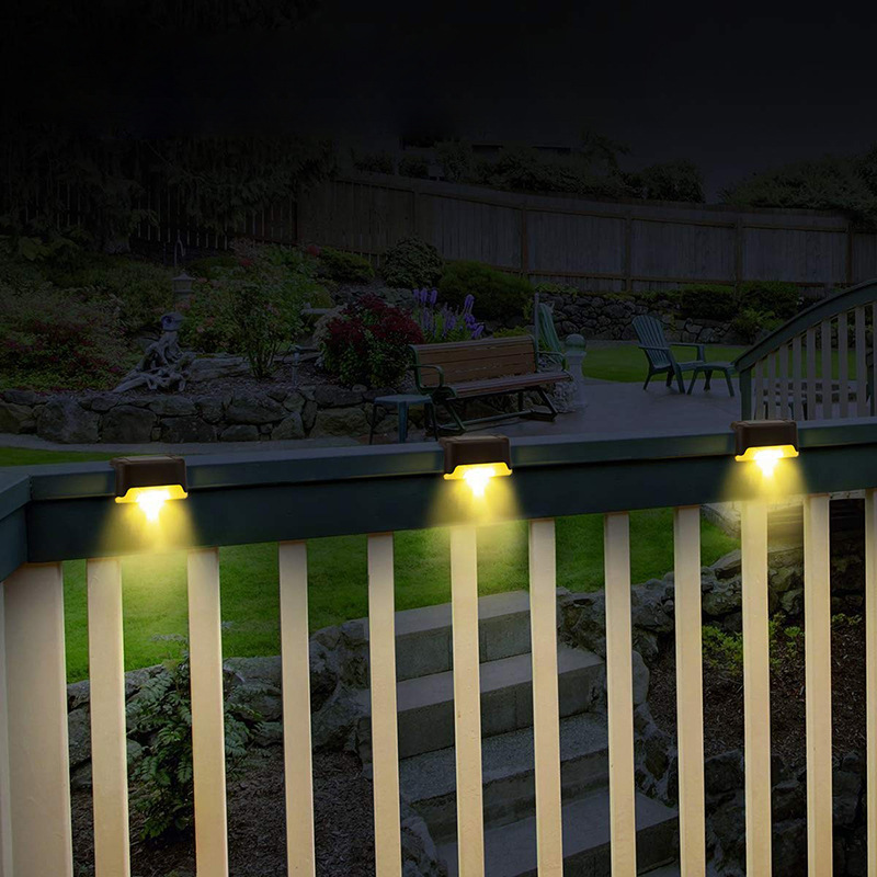 16pcs/lot Solar Path Light LED Stair Step Fence Light Outdoor Garden Yard Wall Landscape Lamp Solar Light Bright Nightlight