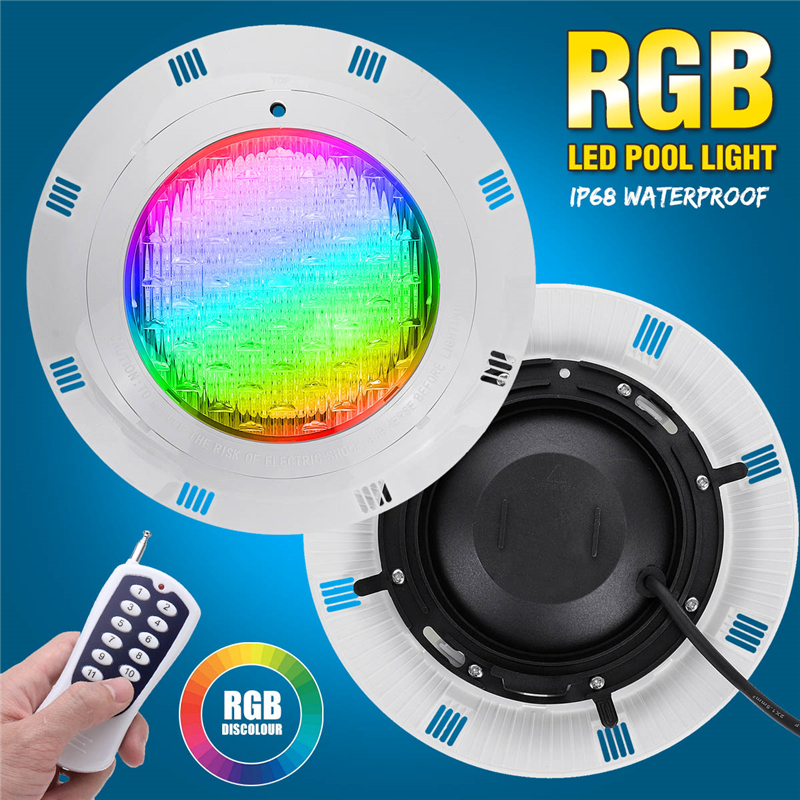 18W 24W 36W 54W RGB Swimming Pool LED Lamp IP68 Underwater Spotlight Remote Control Pond Lights 12V Lighting Fountain