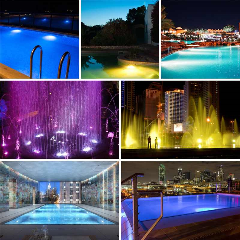 18W 24W 36W 54W RGB Swimming Pool LED Lamp IP68 Underwater Spotlight Remote Control Pond Lights 12V Lighting Fountain