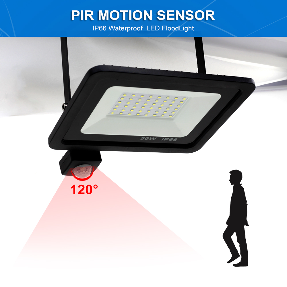 PIR Motion sensor light AC220 10W 20W 30W 50W 100W 150W 200W garden search Wall lamp led flood light outdoor projector Landscape