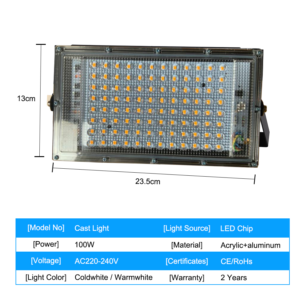 100W Led Flood Lighting AC 220V 230V Outdoor Floodlight IP65 Waterproof LED Garden Wall Street Corridor Landscape Lighting Lamp