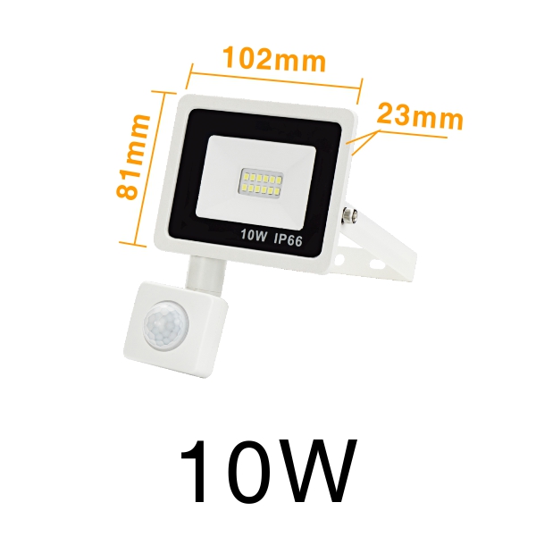 PIR Sensor LED Floodlight 10W 20W 30W 50W Ultra Thin Led Flood Light Spotlight Outdoor 220V Waterproof Outdoor Lamp White shell