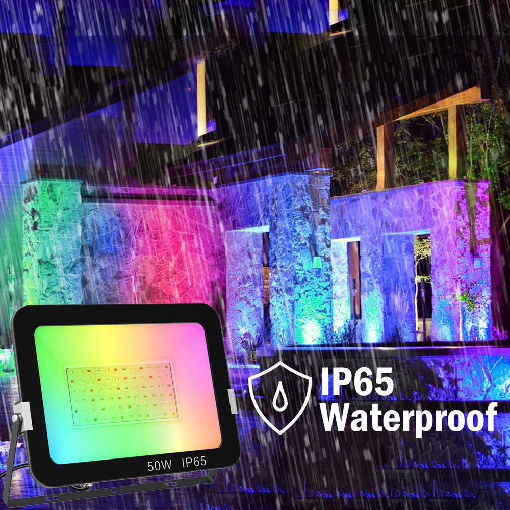 T-SUN 240V 220V 110V Outdoor LED Floodlight 50W/100W RGB FloodLight US/EU/UK Plug LED Spotlight Garden Flood Light Waterproof
