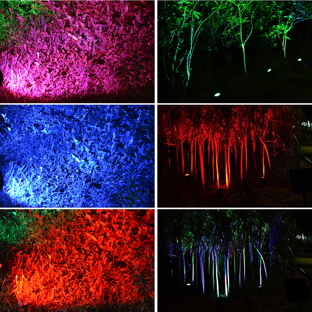 T-SUNRISE LED Solar Powered RGB LED Underwater Lights Spot Light Waterproof IP68 Outdoor Garden 2/3 Lamps for Garden Landscape