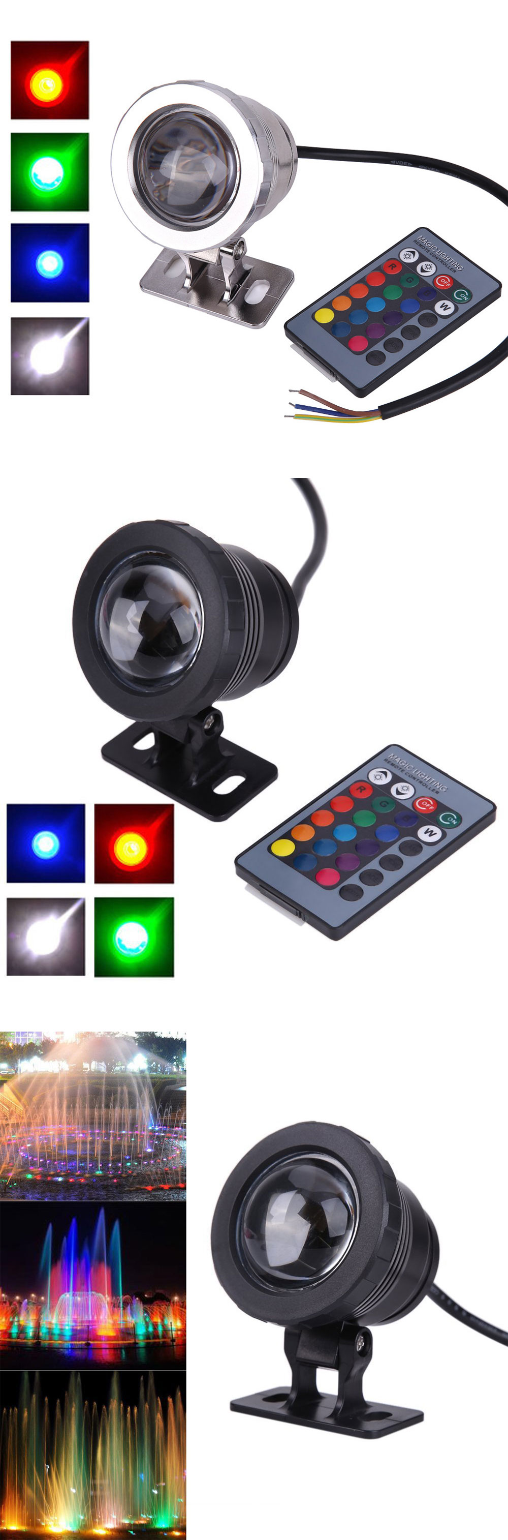 Landscape Spotlight Remote Control Leds RGB Led Floodlights Outdoor Solar Spotlights Garden Park Square Music Fountain Lights