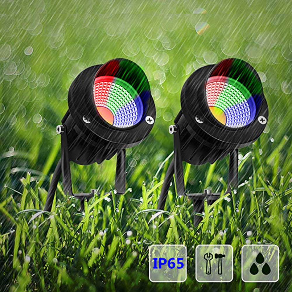 Waterproof Landscape Spot Spike Path Spotligh outdoor COB RGB Garden Light 10W LED Lawn Lamp with Remote control