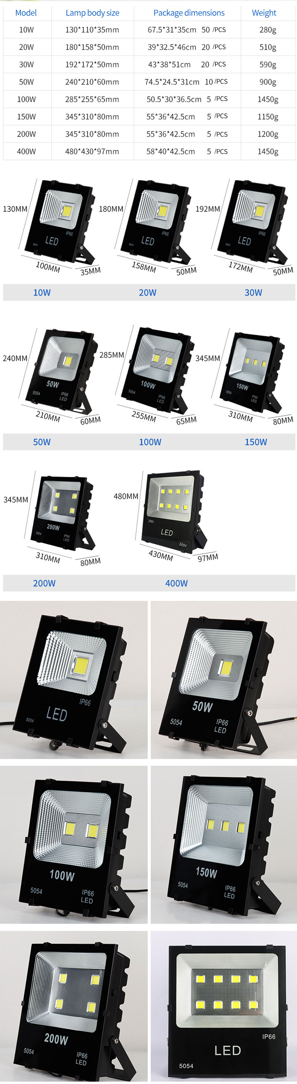 400W Foco Led Exterior Flood Light Led Floodlight Outdoor Spotlight Wall Lamp Street Lamp 220v Garden Lights Lighting spotlight