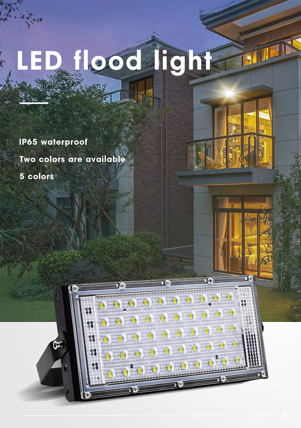 100W Outdoor Spotlight AC 220V 240V Led Projector IP65 Waterproof Led Light Bulbs Wall Lamp Exterior Floodlight Garden Lights