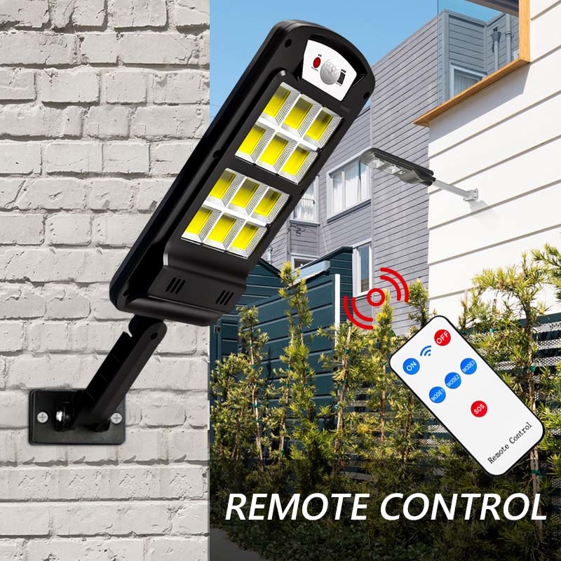 LED Light Outdoor With Remote Control Waterproof Wireless Sensor PIR Motion Street Garden Solar Lamp 10400mAH Super Bright Solar