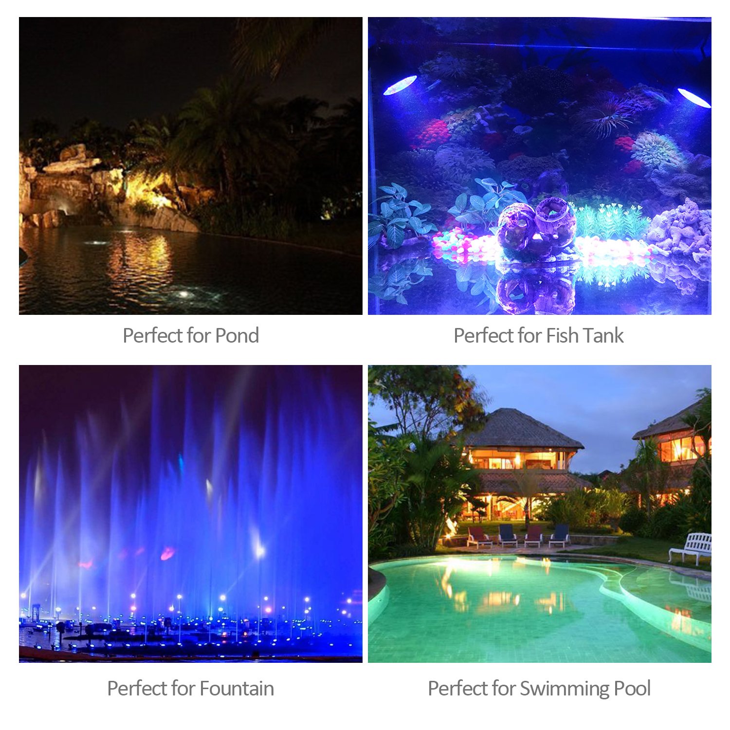 Aquarium light LED RGB diving pool spotlight remote control garden landscape lawn light outdoor underwater fountain poolp