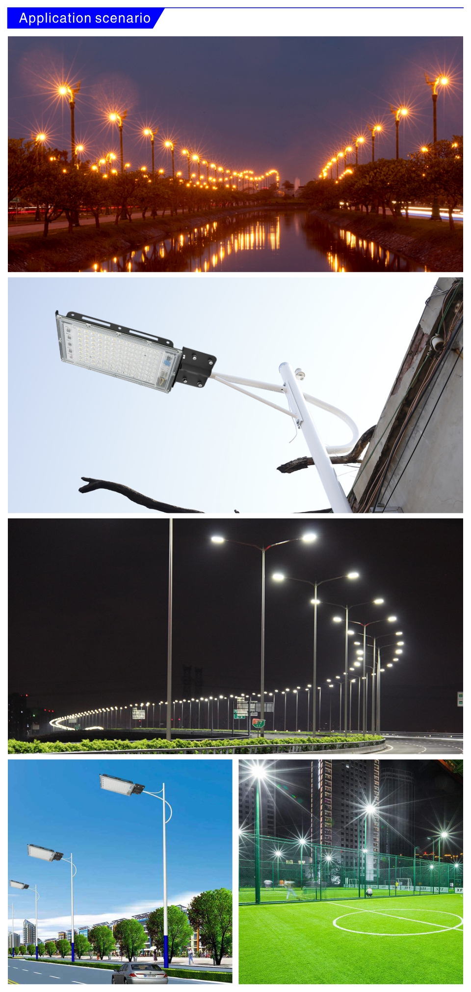 Floodlight Spotlight 100W LED Street Light AC 220V OutdoorIP65 Waterproof Wall Light Garden Road Street Pathway Spot Light