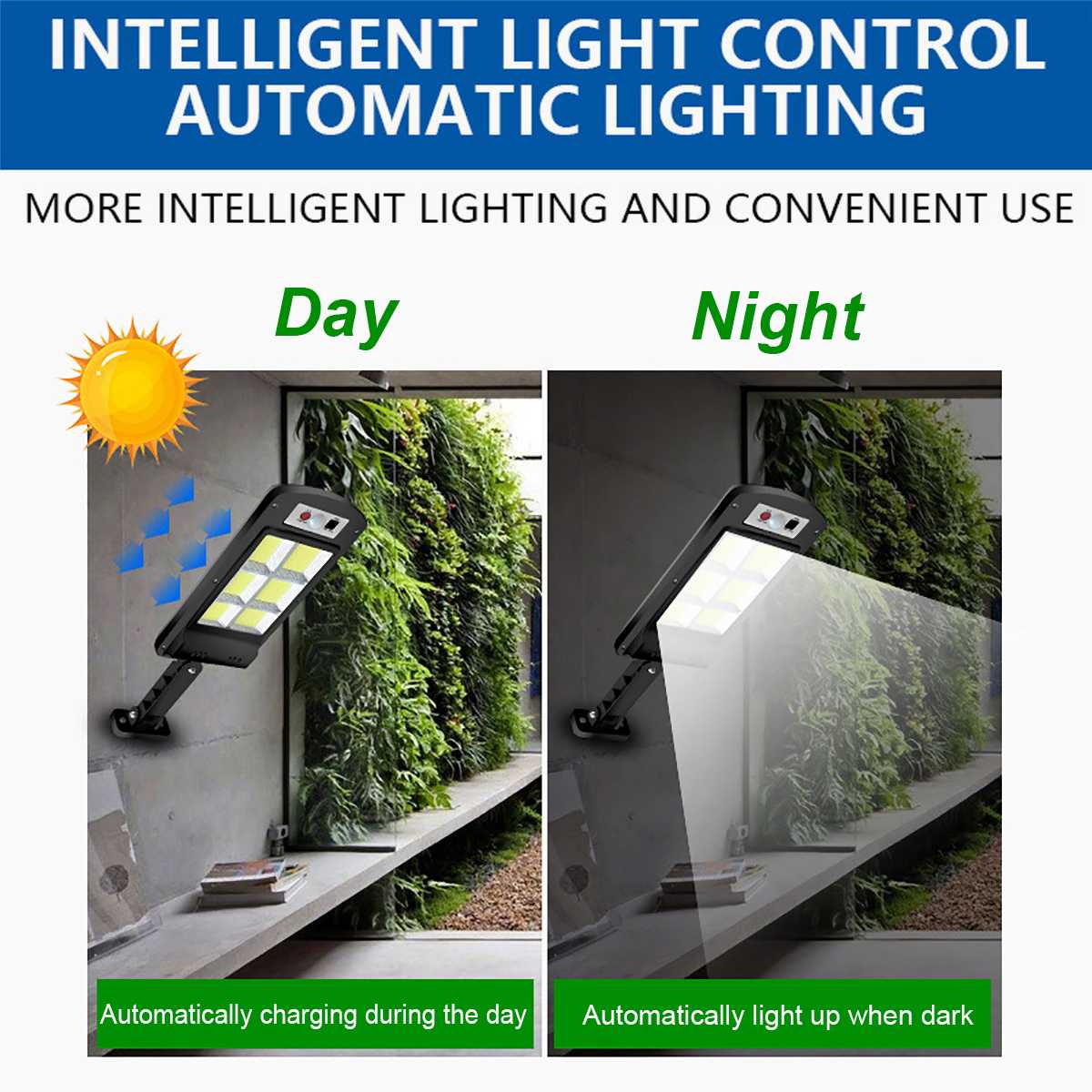 300W/500W 128 COB Solar LED Street Light PIR Motion Sensor Smart Remote Control Waterproof Outdoor Security Lighting Wall Lamp