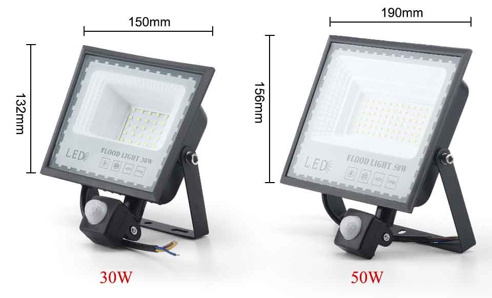 Human Body Sensor Induction Spot Light Motion Outdoor Wall Lamp Garden Street Light 220V LED 100W 50W 30W Floodlights