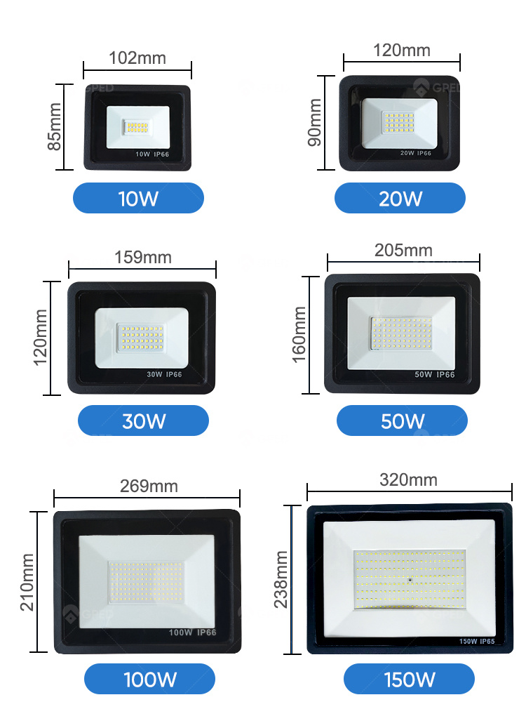 10W 20W 30W 50W 100W IP66 Waterproof Outdoor Wall Lamp AC85-265 Floodlight Spotlight Garden Lamp LED Flood Light