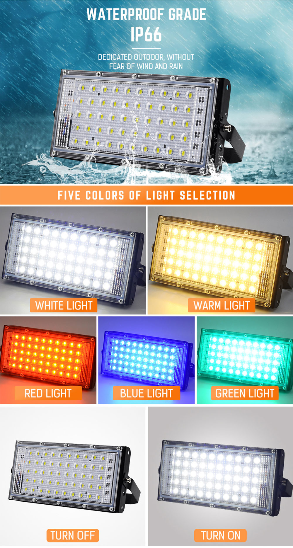 50W Led Floodlights 4500LM Garden Leds Exterior Floodlight Wall Lamp Outdoor Led Solar Spotlight Street Lamp 220v Lighting