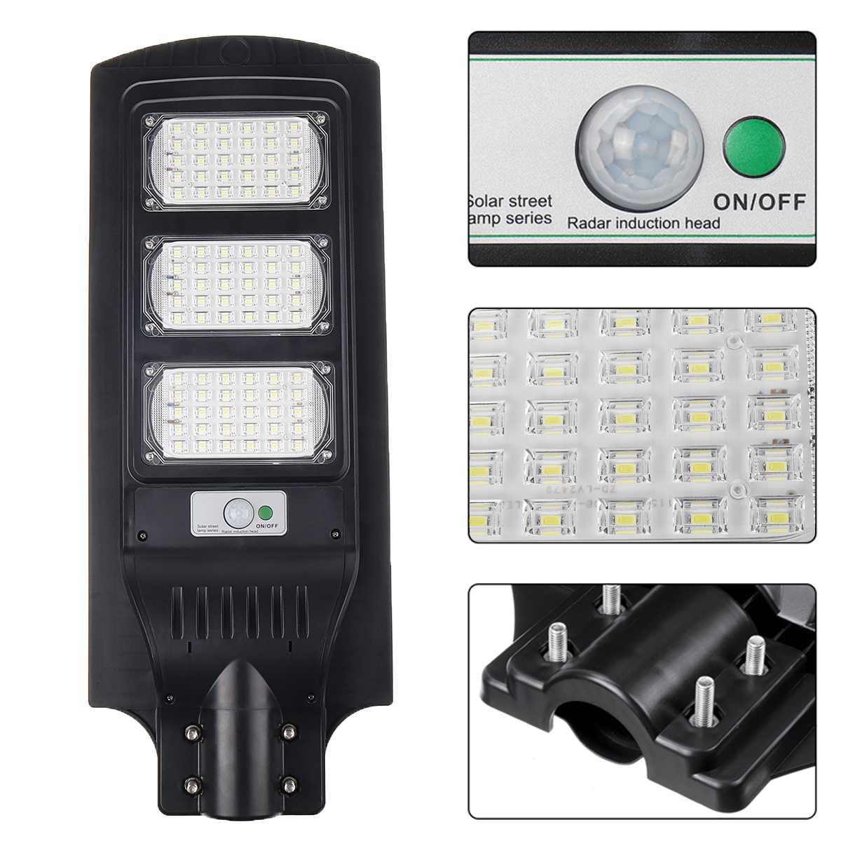 Solar Street Light PIR Sensor Light Control for Garden Yard Road Wall Lamps 120W 21000 Lumen 90 LED Outdoor Security Lighting
