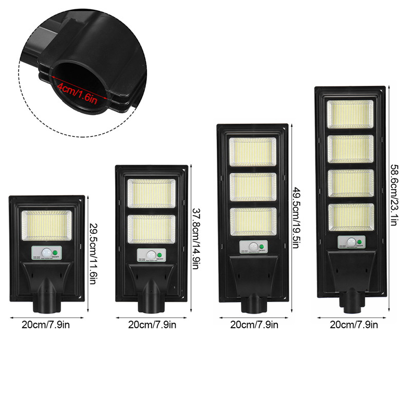 Outdoor Lighting 800W 1000W 1200W 1500W Solar LED Light Street Lamp Remote Control Waterproof Garden Wall Lamp with Radar Sensor