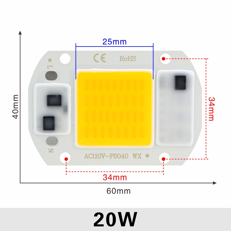 220V LED50W COB Chip NO Need Driver Lamp Beads for flood light spotlight lampada DIY Lighting