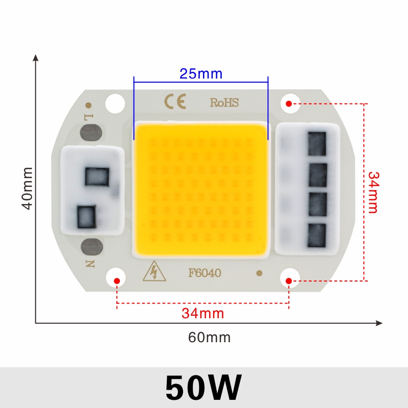 220V LED50W COB Chip NO Need Driver Lamp Beads for flood light spotlight lampada DIY Lighting