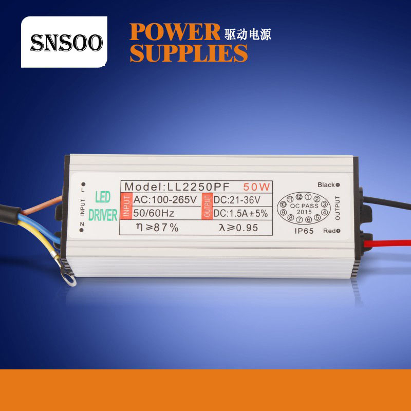 Led floodlight driver 1350mA Convert AC85-265V To DC22-38V No Flicker Constant Current LED Driver