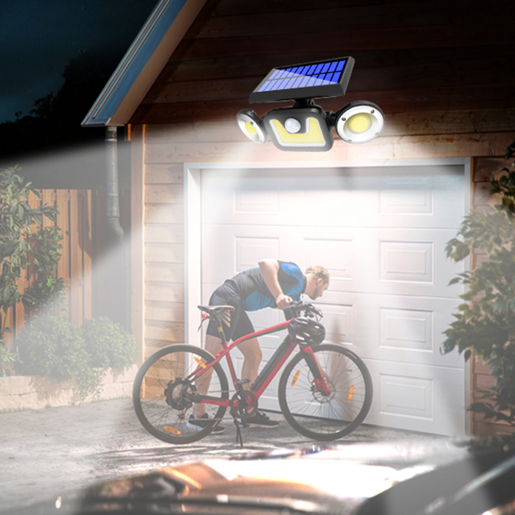 Solar Wall Light Motion Sensor 3 Heads Floodlight Waterproof Outdoor Street Light for Garden D�cor Security Lights