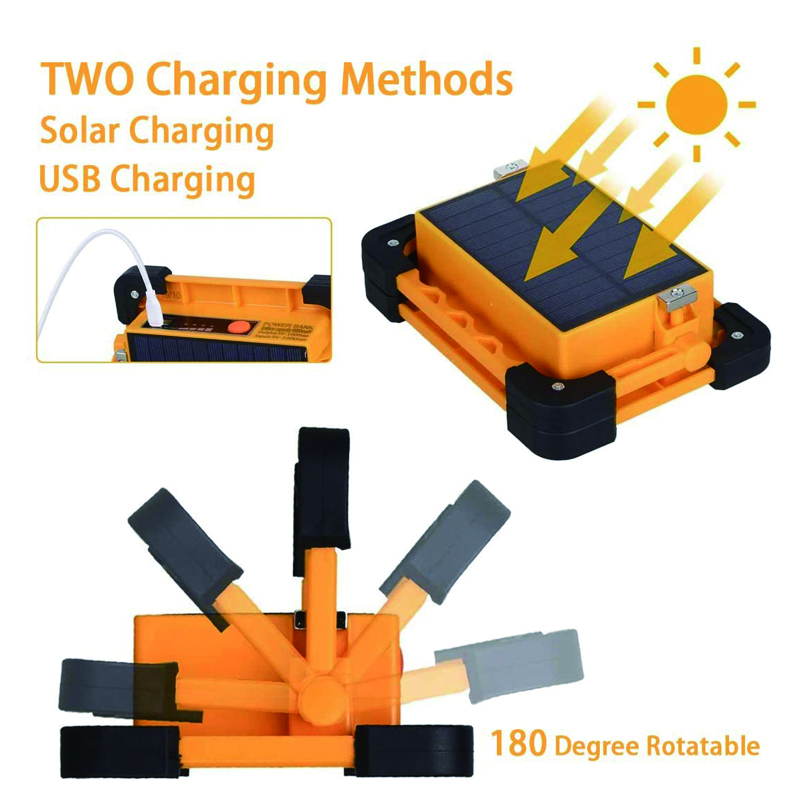 Solar panel charge SMD 50W outdoor lighting waterproof USB charge portable light led battery work light