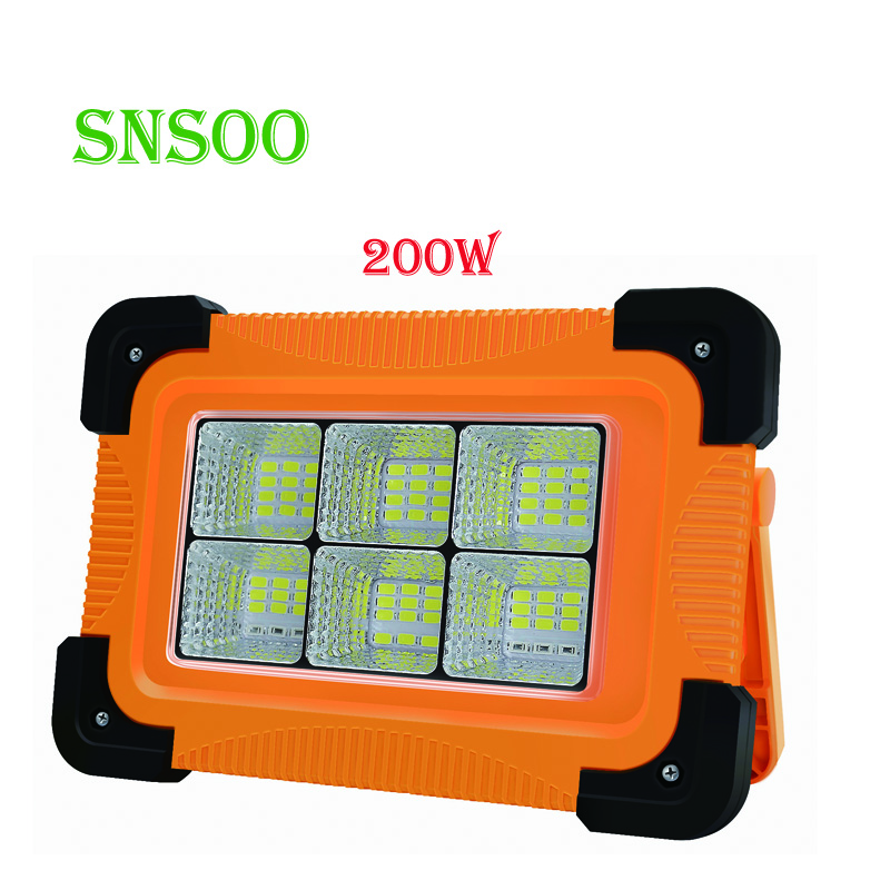 Solar panel charge SMD 200W outdoor lighting waterproof USB charge portable light led battery work light