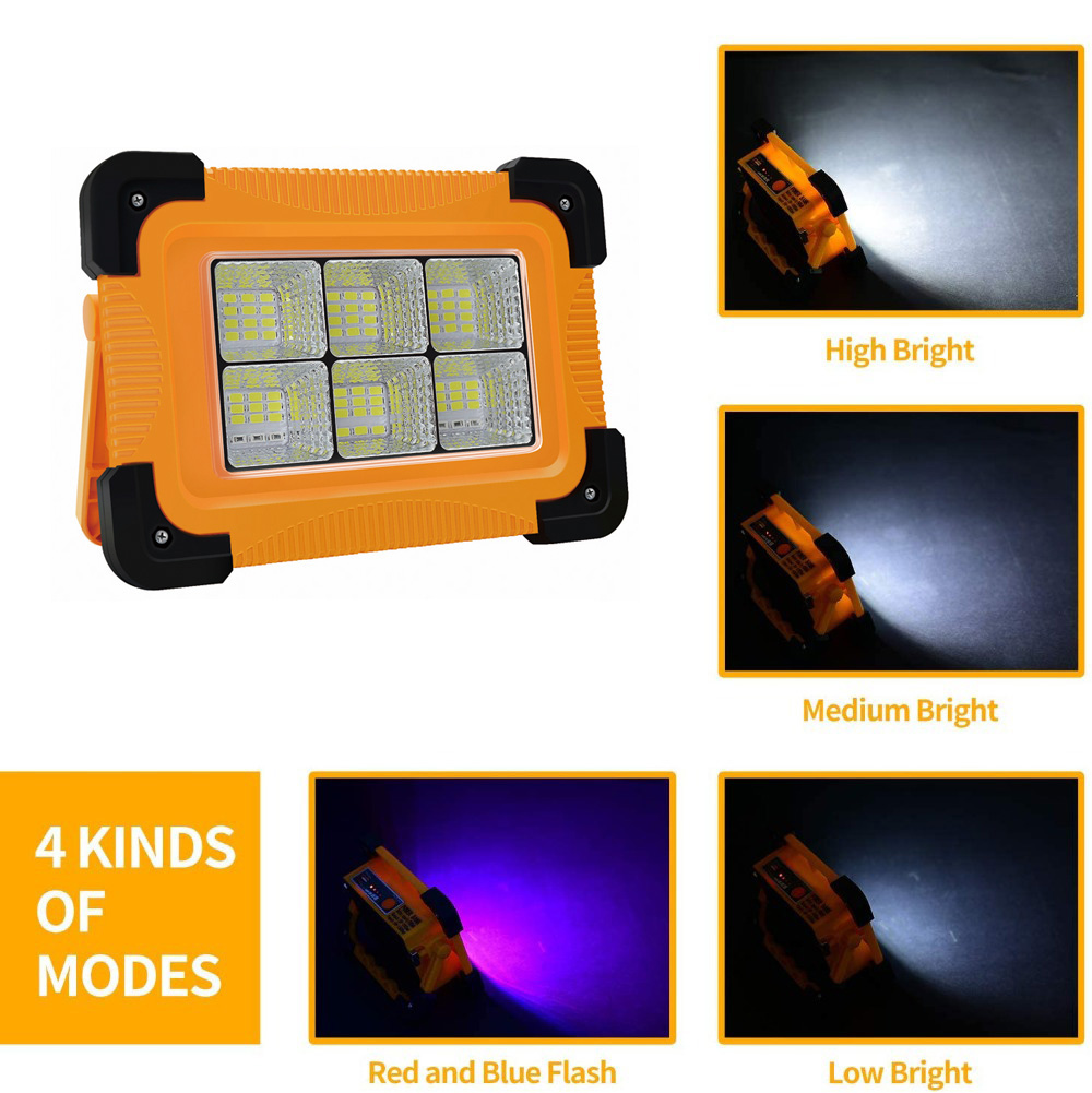 Solar panel charge SMD 200W outdoor lighting waterproof USB charge portable light led battery work light