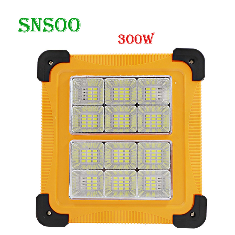 Solar panel charge SMD 300W outdoor lighting waterproof USB charge portable light led battery work light