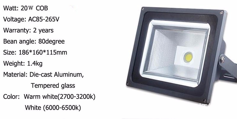 4pcs/lot FloodLight 10W 20W 30W 50W AC85-265V Floodlights Searching Lamp IP65 Reflector Foco Led Exterior Outdoor Spot Light