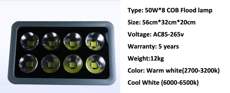 COB Outdoor Lighting LED Colored Floodlight Spotlight Flood Lights 100W 200W 300W 400W 500W 600W RGB Cold White Garden Light