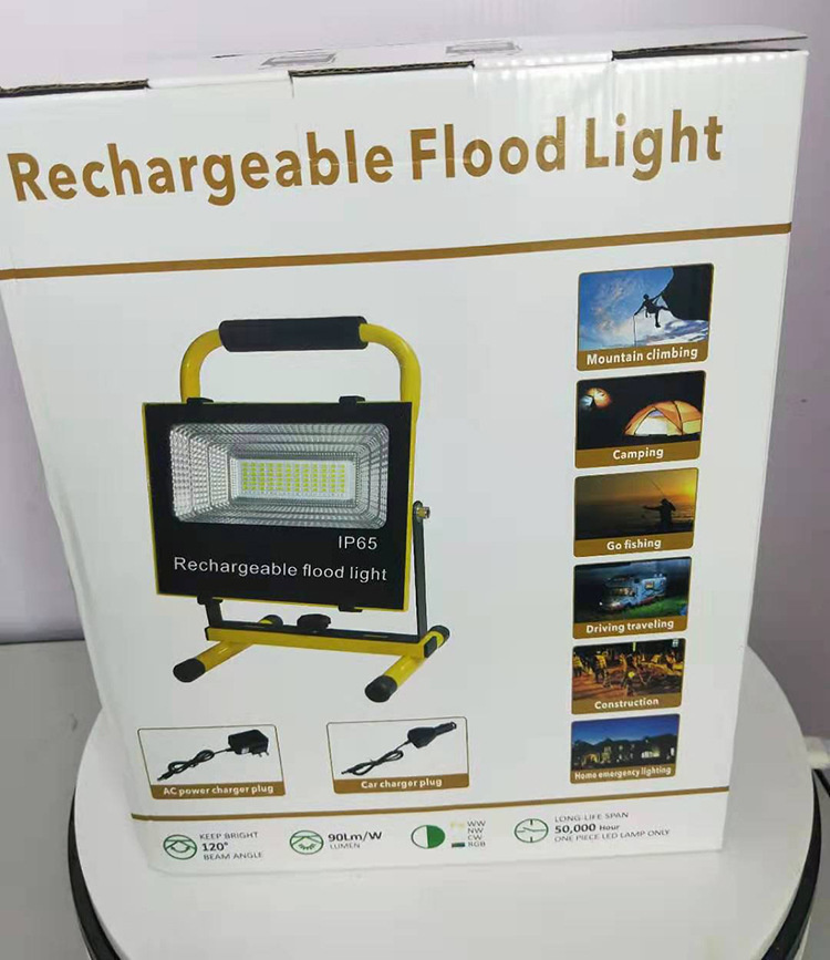 4pcs/lot Rechargeable Floodlight 50W Portable Flood Lamp Aluminum Alloy Material Work Lights Outdoor Camping Fishing Floodlight
