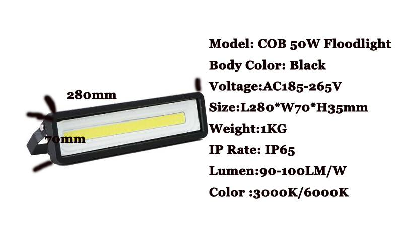 Waterproof 2400lm IP65 50W LED Floodlight Rechargeable 36LED Flood Light SpotLights Light For Outdoor