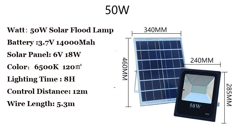 6PCS 10W 20W 30W 50W solar powered Flood Lamp solar working lamp garden LED floodlight sensor remote control led spotlight