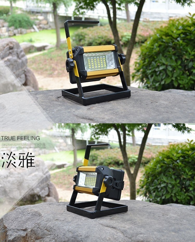 3Pcs Waterproof IP65 50W LED Floodlight Rechargeable 36LED Flood Light SpotLights Light For Outdoor +4*18650 battery + Charger