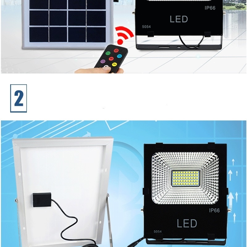 Led Solar Flood Lamp With Remote Street Light 30W/50W/100W Garden Lawn Spotlight Outdoor Wall Lighting Waterproof Floodlight