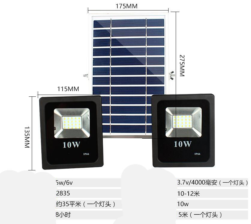 4PCS 10W 20W Double solar powered Flood Lamp solar working lamp garden LED floodlight sensor remote control led spotlight