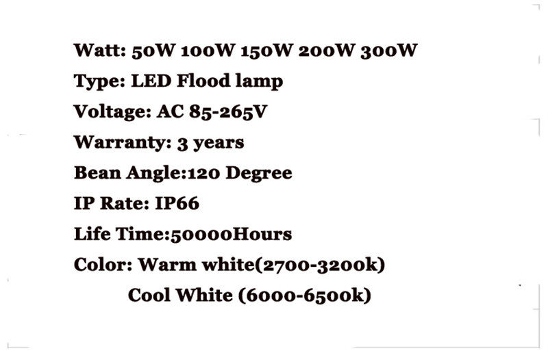 10PCS 50W 100W 150W 200W Flood Led Lights AC 85V-265V Waterproof IP67 Outdoor Wall Garden Spot Refletor Exterior Foco Lamp