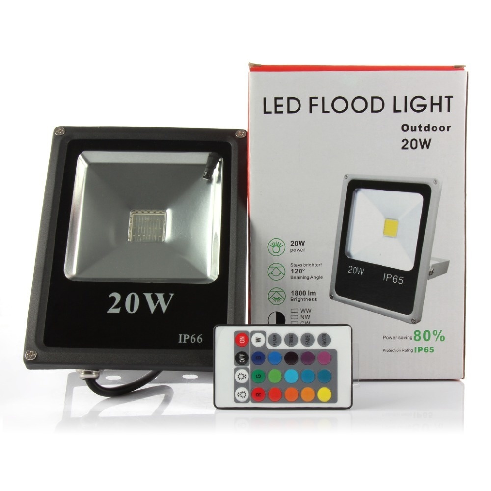20pcs/lot Dc12v Rgb Led 12v Floodlight Dc Flood Light 10W 20W 30W 50W Waterproof Floodlights Reflector Outdoor Lamp Led Bulbs