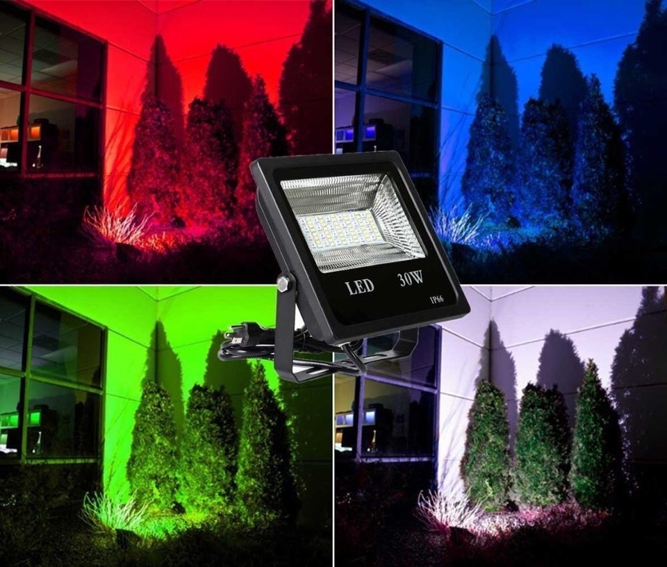 4pcs/lot LED Flood Light RGBW 30W 220V APP Remote Control Bluetooth Smart High-power Outdoor Advertisement Project Lamp