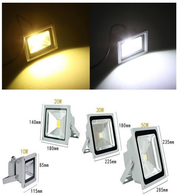 10pcs DC12V 10W 20W 30W 50W Refletor Foco LED Reflector 12v Exterior Flood Light Outdoor Landscape Warm White RGB Floodlight