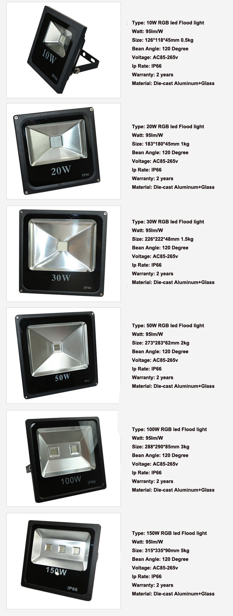 20pcs/lot 10W 20W 30W 50W RGB Flood Light Remote Control AC85-265V Outdoor Reflector Proyector LED Exterior